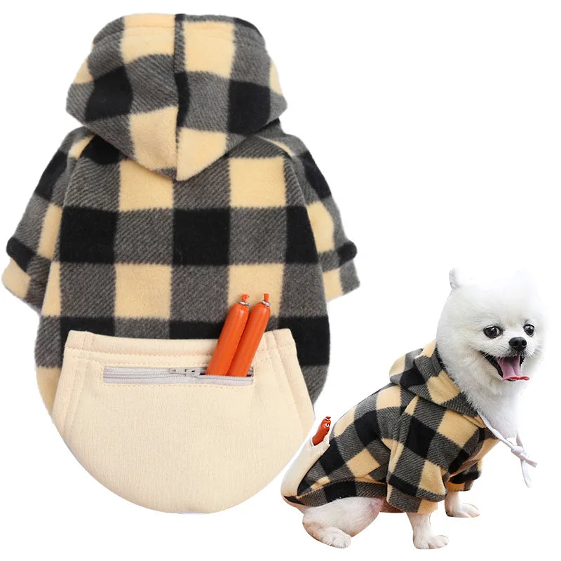 Reversible Plaid Dog Winter Coat Vest Pet Jacket for Small Medium Large Dogs Cold Weather Fleece Pet Apparel