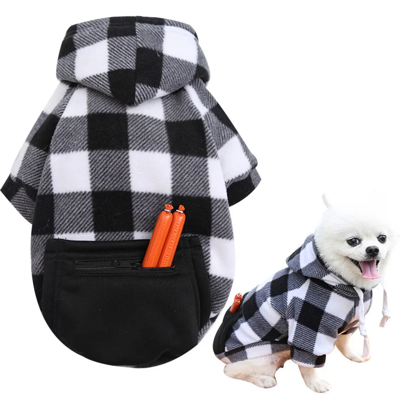 Reversible Plaid Dog Winter Coat Vest Pet Jacket for Small Medium Large Dogs Cold Weather Fleece Pet Apparel