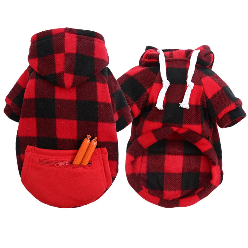Reversible Plaid Dog Winter Coat Vest Pet Jacket for Small Medium Large Dogs Cold Weather Fleece Pet Apparel