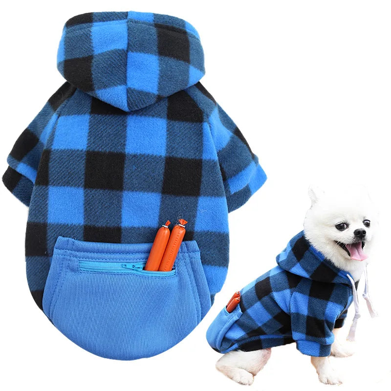 Reversible Plaid Dog Winter Coat Vest Pet Jacket for Small Medium Large Dogs Cold Weather Fleece Pet Apparel