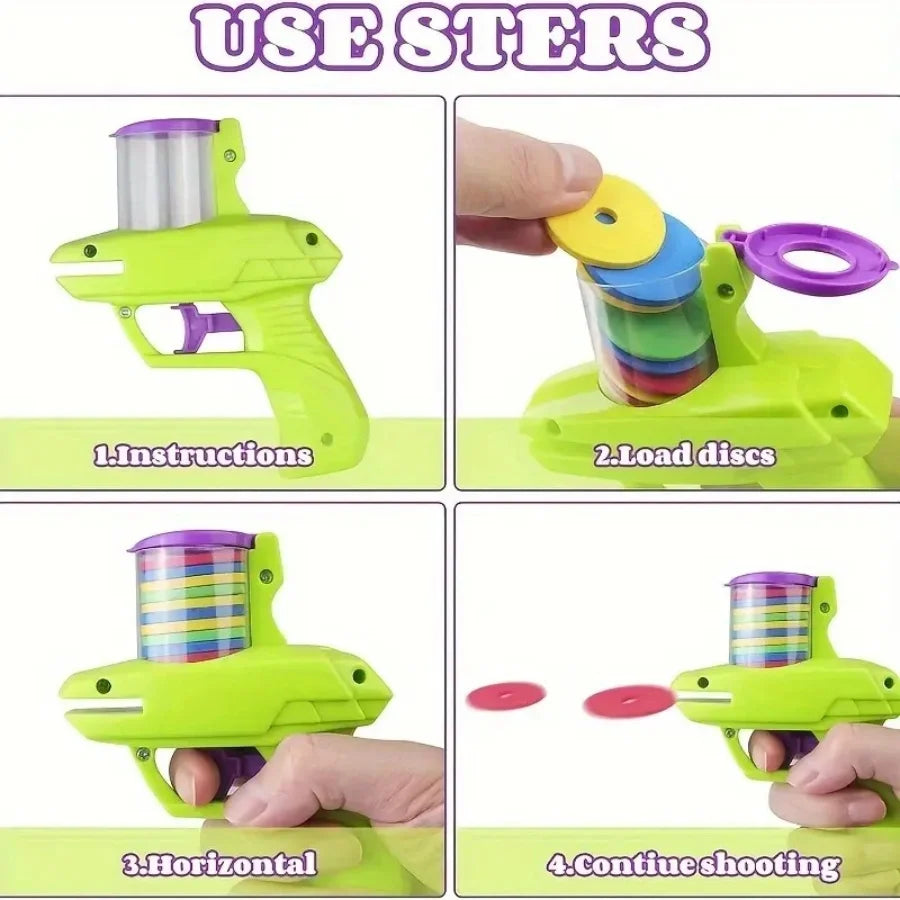 Set Of Interactive Cat Toy Launchers With Foam Discs - Manual Launchers for Pet Play and Exercise, Durable Plastic, No Batteries
