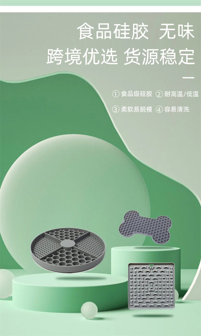 Pet Supplies Silicone Licking Mat Cat Slow Feeder With Suction Cup Slow Feeding Pad Dog Licking Pad Anxiety-relieving Utensils