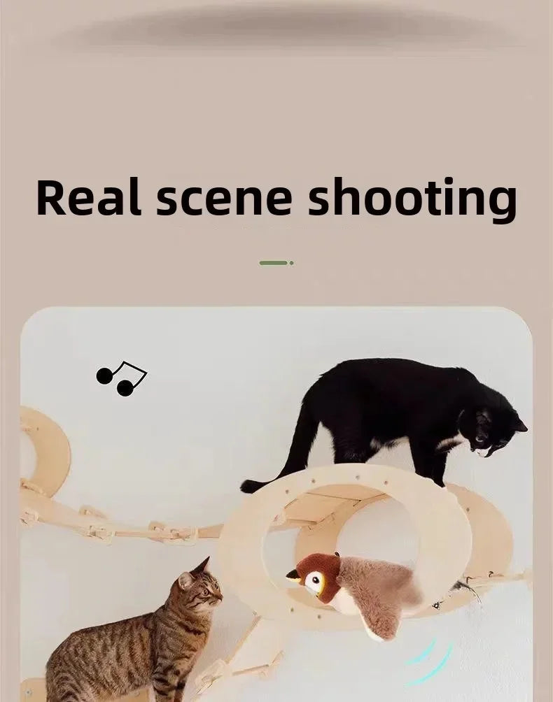Remote Control Cat Toy Interactive Electric Fluttering Sparrow Realistic Bird Movements Engaging Pet Play Accessory