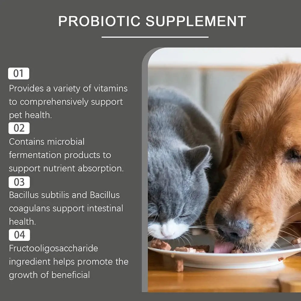 Dog Probiotic Supplement Pet Food Additive Dog Cat Oral Diarrhea Pet Care Solution Accessories Cleanse Vomiting Y4D8
