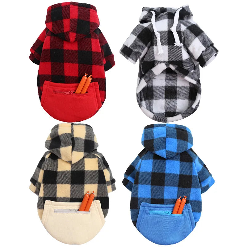 Reversible Plaid Dog Winter Coat Vest Pet Jacket for Small Medium Large Dogs Cold Weather Fleece Pet Apparel