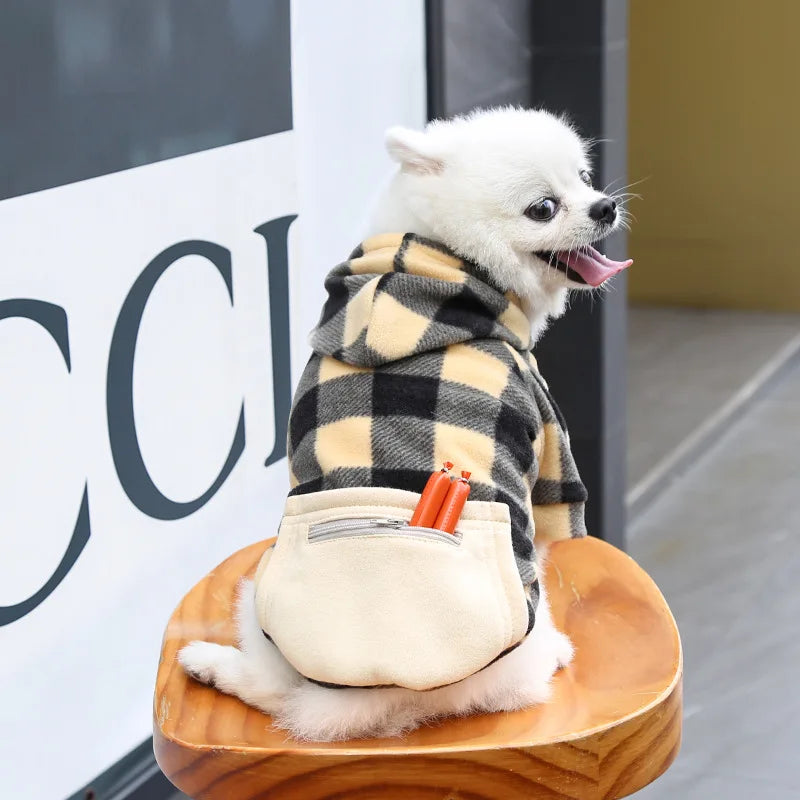 Reversible Plaid Dog Winter Coat Vest Pet Jacket for Small Medium Large Dogs Cold Weather Fleece Pet Apparel