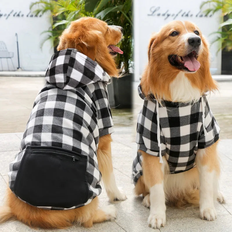 Reversible Plaid Dog Winter Coat Vest Pet Jacket for Small Medium Large Dogs Cold Weather Fleece Pet Apparel
