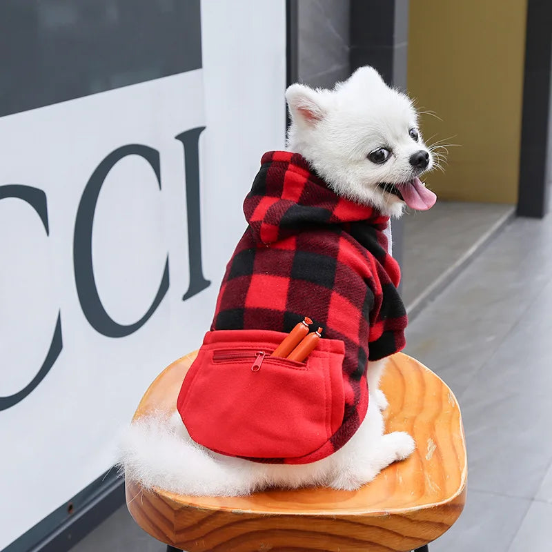 Reversible Plaid Dog Winter Coat Vest Pet Jacket for Small Medium Large Dogs Cold Weather Fleece Pet Apparel