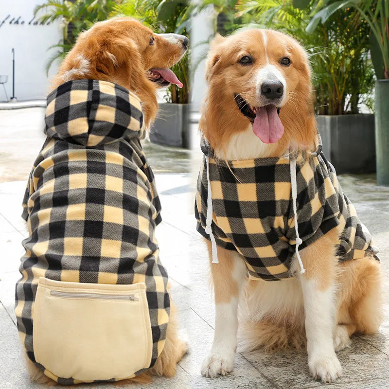 Reversible Plaid Dog Winter Coat Vest Pet Jacket for Small Medium Large Dogs Cold Weather Fleece Pet Apparel
