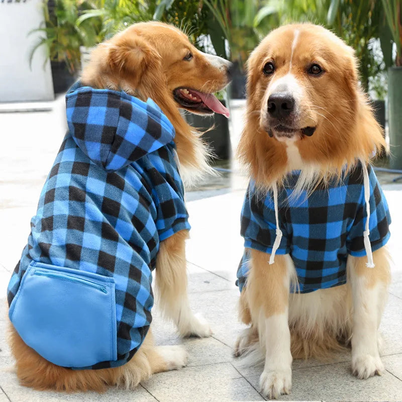 Reversible Plaid Dog Winter Coat Vest Pet Jacket for Small Medium Large Dogs Cold Weather Fleece Pet Apparel
