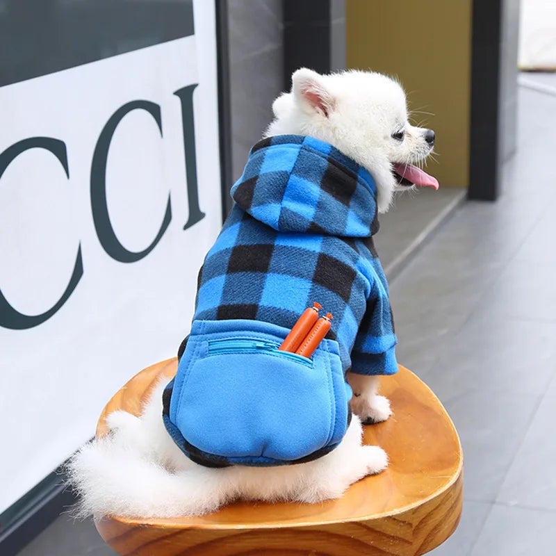 Reversible Plaid Dog Winter Coat Vest Pet Jacket for Small Medium Large Dogs Cold Weather Fleece Pet Apparel
