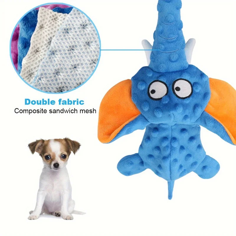 Plush Squeak Elephant Shell Dog Toy Durable Interactive Chew Toy for Small to Large Dogs Indestructible Fleece Material