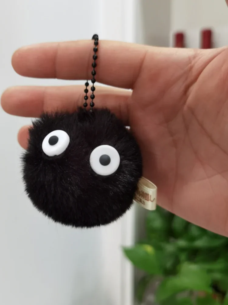 5/10PCS Pet Play Coal Ball Figurines Keychains Accessories Cute Plush Black Coal Ball Cartoon Bag Pendants