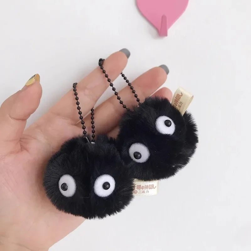 5/10PCS Pet Play Coal Ball Figurines Keychains Accessories Cute Plush Black Coal Ball Cartoon Bag Pendants