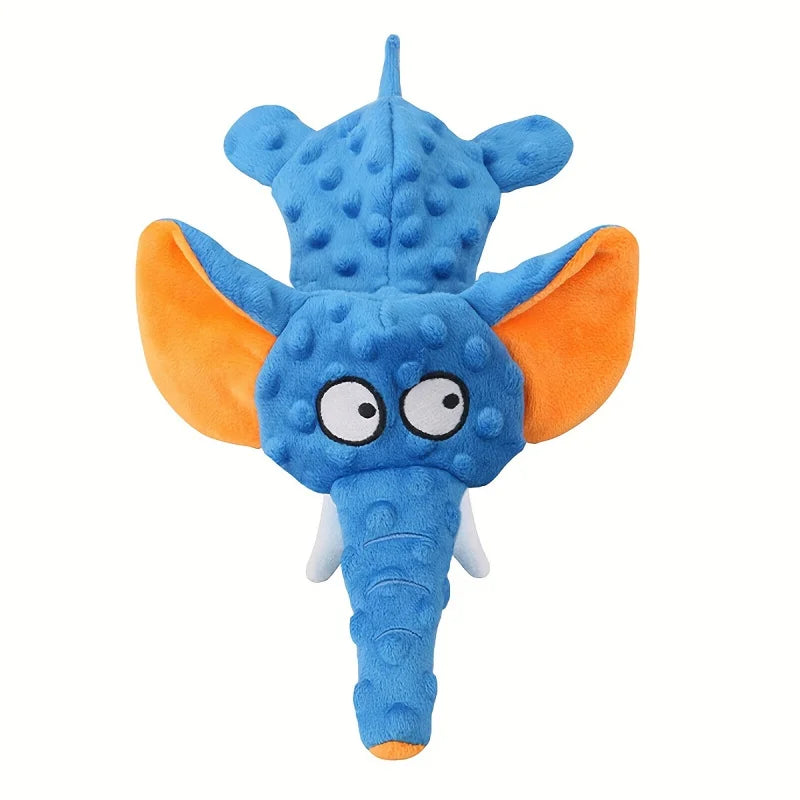 Plush Squeak Elephant Shell Dog Toy Durable Interactive Chew Toy for Small to Large Dogs Indestructible Fleece Material