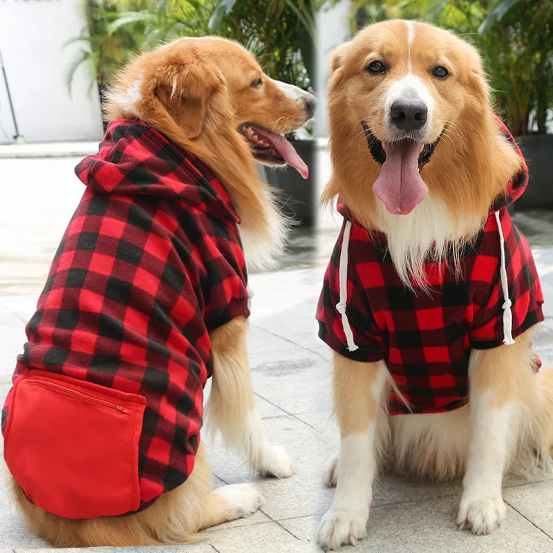 Reversible Plaid Dog Winter Coat Vest Pet Jacket for Small Medium Large Dogs Cold Weather Fleece Pet Apparel