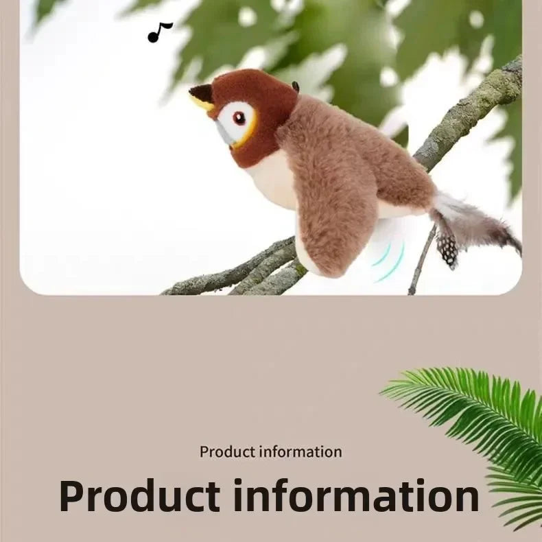 Remote Control Cat Toy Interactive Electric Fluttering Sparrow Realistic Bird Movements Engaging Pet Play Accessory