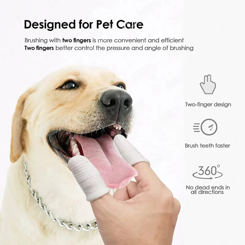 12/2pc Pet Two-finger Brushing Finger Cots