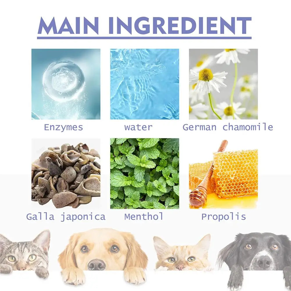 30ml Pet Oral Spray Dogs Teeth Cleaning Spray Dog Breath Remover Pet Supply Pet Care Plaque Deodorant Freshener Pet H5M7