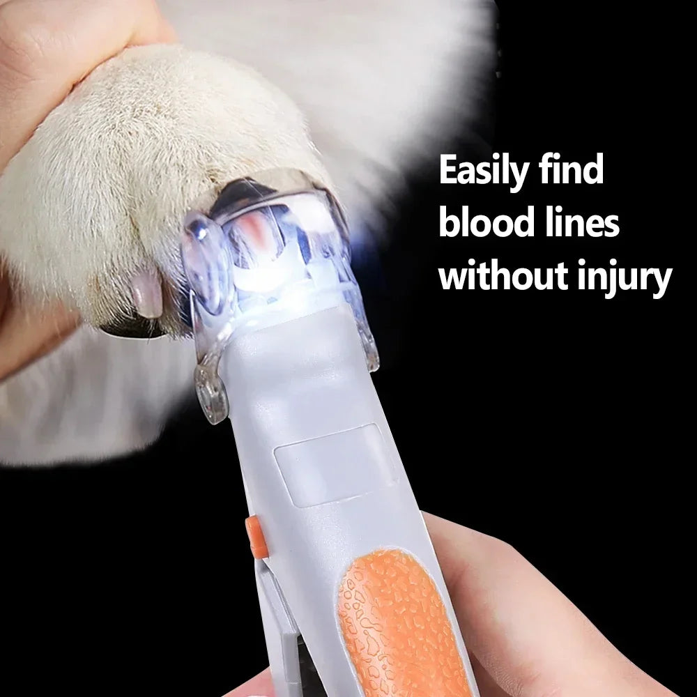 LED Light Pet Nail Clipper Strap with Amplification Function Cat And Dog Nail Trimmer Grooming Tool for Pet Care Cleaning Suppli