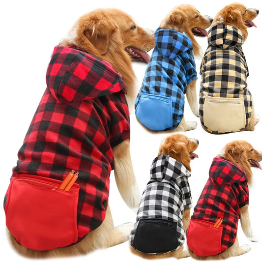 Reversible Plaid Dog Winter Coat Vest Pet Jacket for Small Medium Large Dogs Cold Weather Fleece Pet Apparel