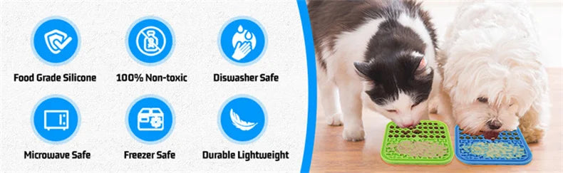 Pet Supplies Silicone Licking Mat Cat Slow Feeder With Suction Cup Slow Feeding Pad Dog Licking Pad Anxiety-relieving Utensils
