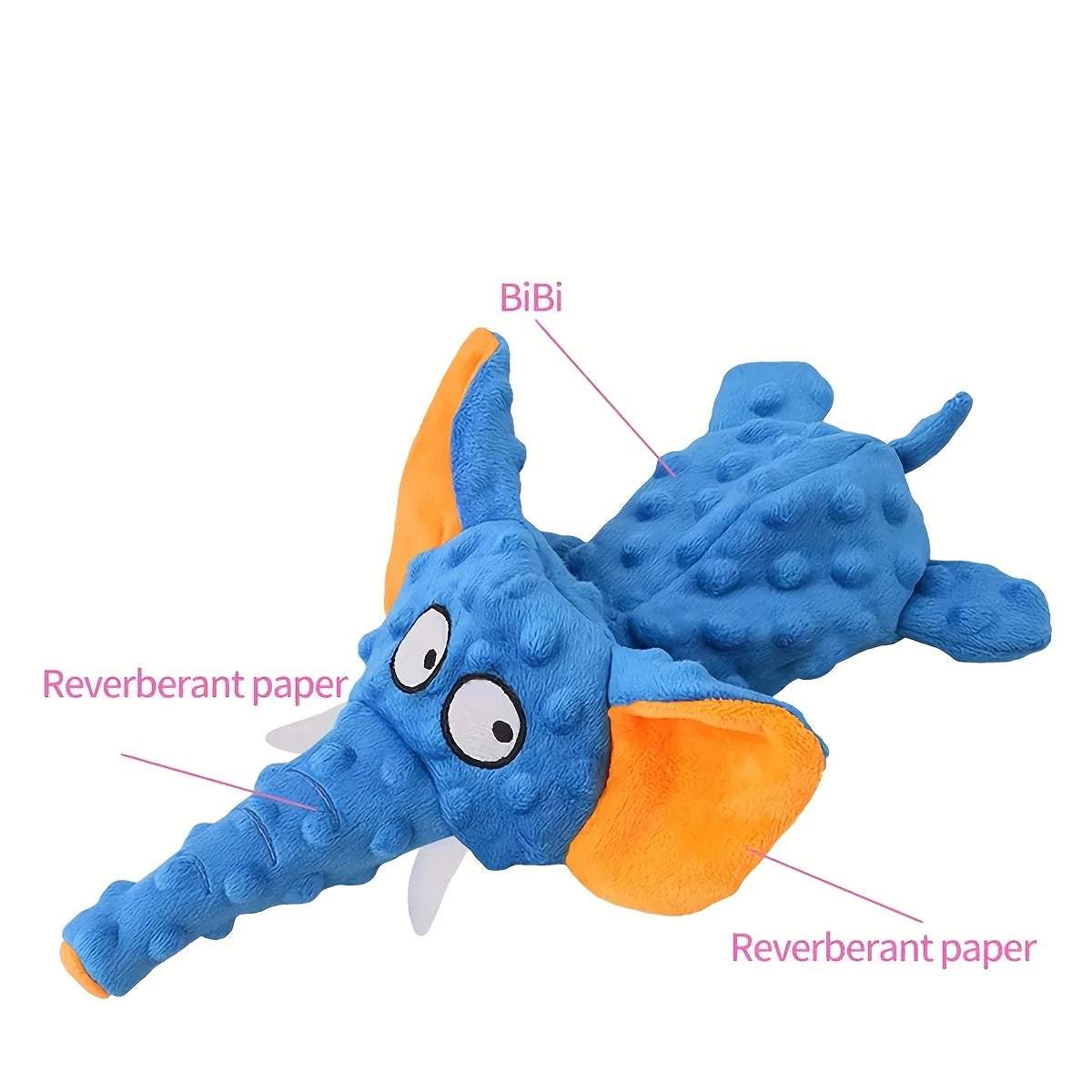 Plush Squeak Elephant Shell Dog Toy Durable Interactive Chew Toy for Small to Large Dogs Indestructible Fleece Material